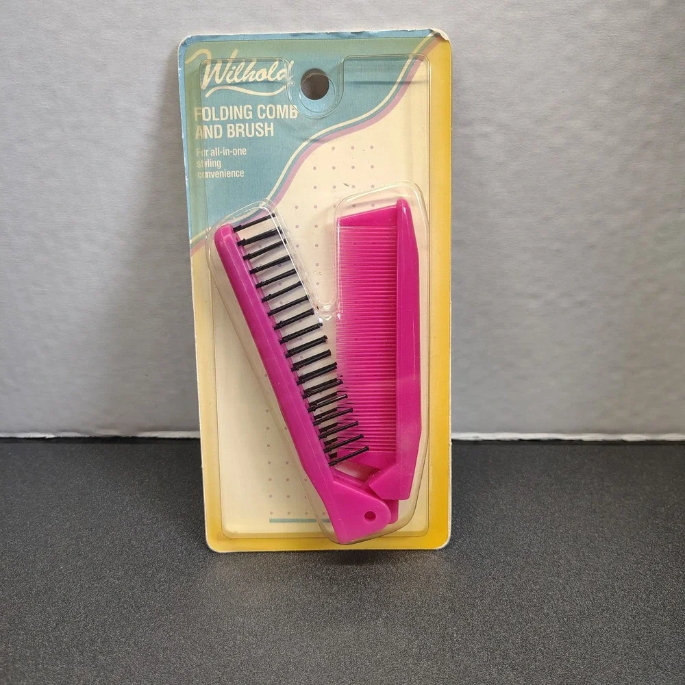 Vintage wilhold folding comb and brush